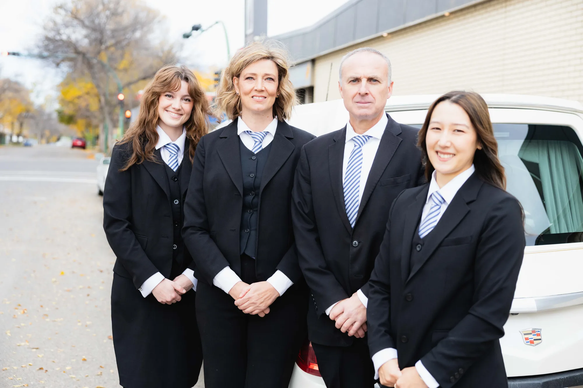 Four Generations funeral directors outside the funeral home in Lethbridge.